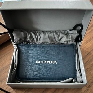 Balenciaga leather zip cash and card holder